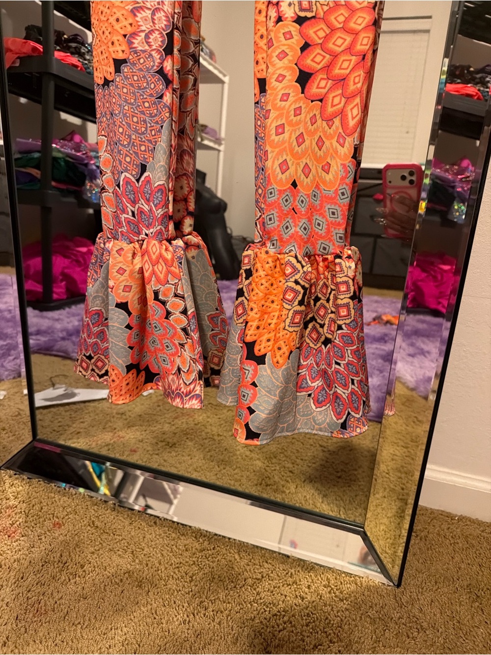 & Other Stories Multicolor Floral-Motif Long-Sleeve Flared Jumpsuit - Picture 6 of 6